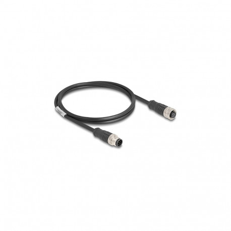 Delock M12 A-koodiga 8 pin pistik-pesa kaabel PVC 1 m