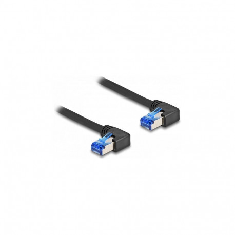 "Delock RJ45 Netzwerkkabel Cat.6A S/FTP rechts gewinkelt 2 m schwarz"