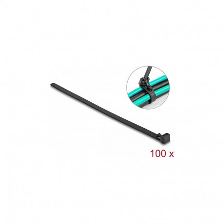 Korduvkasutatavad kuumakindlad kaablikinnitid L 300 x B 7,6 mm 100 tk, must