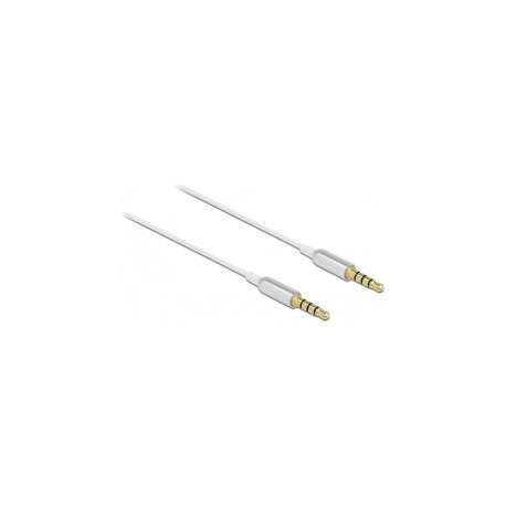 "Klinkenkabel 3,5 mm 4 Pin Stecker zu Stecker Ultra Slim 0,5 m weiß"
