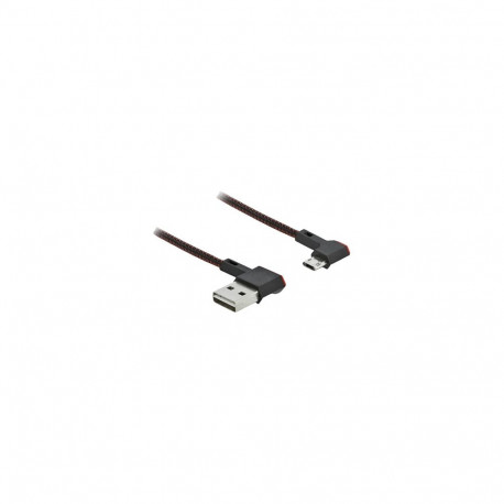 "EASY-USB 2.0 Kabel Typ-A Stecker zu EASY-USB Typ Micro-B Stecker gewinkelt links / rechts 1,5 m sch