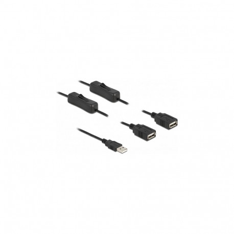 "Delock Kabel USB Typ-A Stecker zu 2 x USB Typ-A Buchse mit Schalter 1 m"