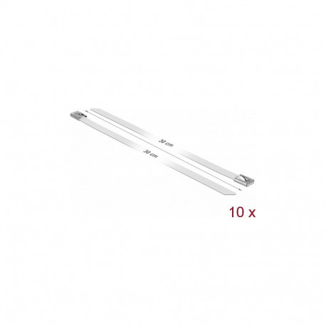 Delock roostevabast terasest kaablisidemed L 300 x B 7,9 mm valged 10 tükki