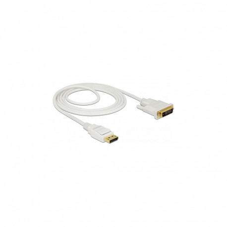 "Delock Kabel DisplayPort 1.2 Stecker > DVI 24+1 Stecker Passiv 4K 30 Hz 2 m weiß"