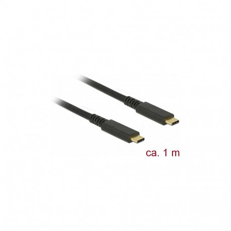 Delock USB 10 Gbps koaksiaalne kaabel USB Type-C pistikust pistikusse PD 3.0 60 W E-Marker 1 m