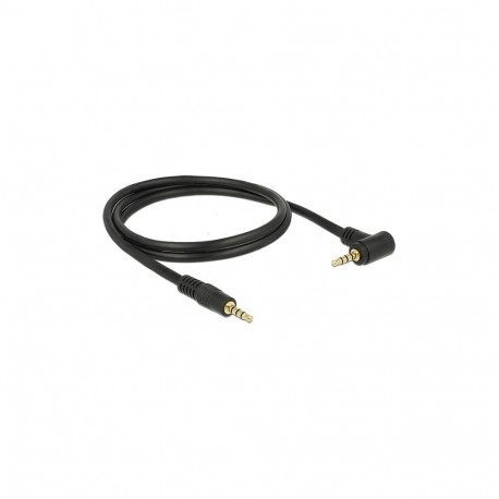 "Delock Kabel Klinke 3,5 mm 4 Pin Stecker > Stecker gewinkelt 1 m schwarz"