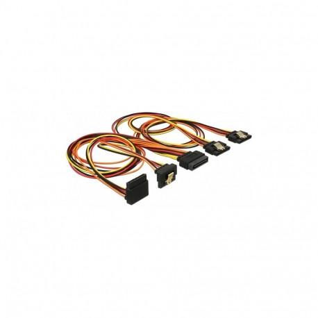 Delock SATA 15-pin lukustusfunktsiooniga toitekaabel pistik > pesa 2 x sirge / 1 x alla / 1 x üles 5
