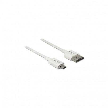 "Delock Kabel High Speed HDMI mit Ethernet - HDMI-A Stecker > HDMI Micro-D Stecker 3D 4K 2 m Slim Hi