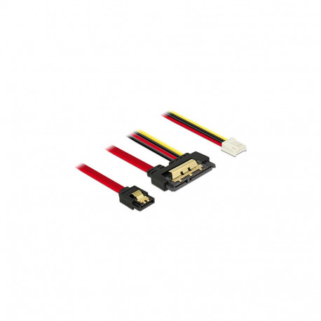 "Delock Kabel SATA 6 Gb/s 7 Pin Buchse + Floppy 4 Pin Strom Buchse > SATA 22 Pin Buchse gerade Metal