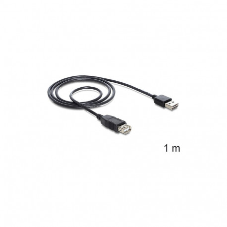 "Delock Verlängerungskabel EASY-USB 2.0 Typ-A Stecker > USB 2.0 Typ-A Buchse schwarz 1 m"