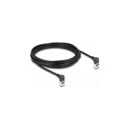 "Delock RJ45 Netzwerkkabel Cat.6A S/FTP Slim 90° oben / oben gewinkelt 5 m schwarz"