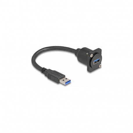 "Delock D-Typ USB 5 Gbps Kabel Typ-A Stecker zu Typ-A Buchse schwarz 20 cm"