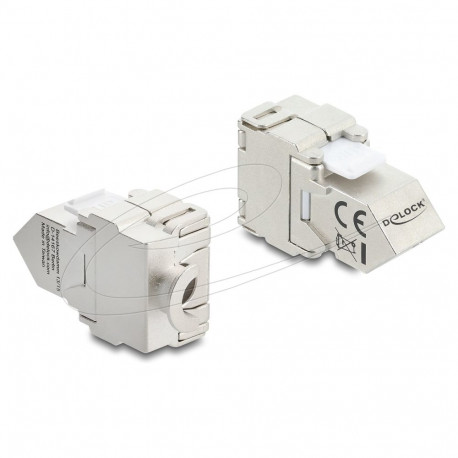 Delock Keystone-moodul RJ45 pesa LSA Cat.6A 45° nurga all varjestatud 180° kaabli suunamine tööriist