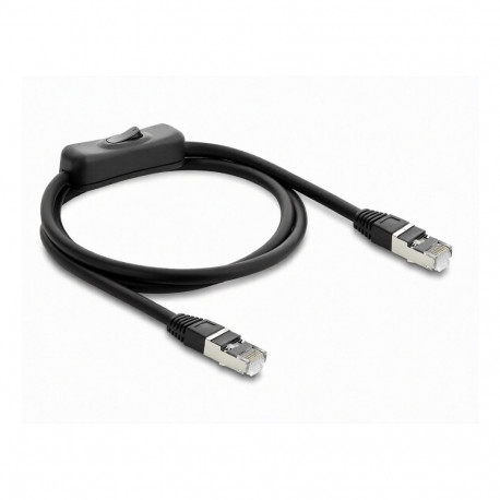 Delock RJ45 lülitiga võrgukaabel Cat.6 F/UTP 0,3 m must