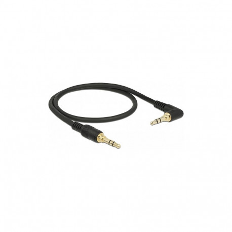 "Delock Klinkenkabel 3,5 mm 3 Pin Stecker > Stecker gewinkelt 0,5 m schwarz"