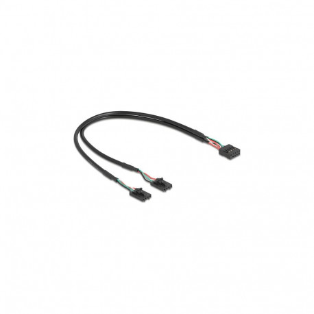 "Delock Kabel USB 2.0 Pfostenbuchse 2,54 mm 10 Pin zu 2 x USB 2.0 Pfostenbuchse 2,54 mm 4 Pin 30 cm"