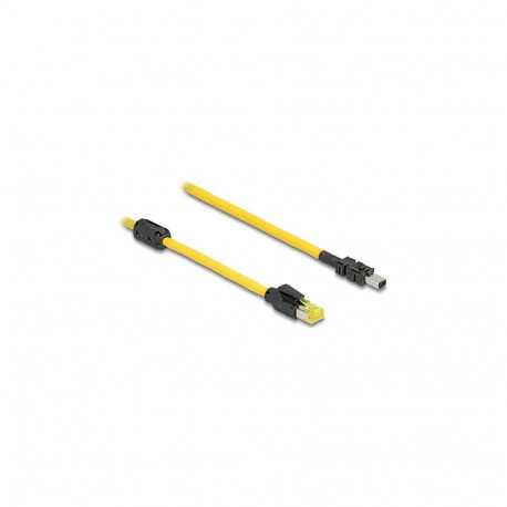 "Delock Mini I/O 8 Pin D-Form Typ 2 Stecker zu RJ45 Stecker Cat.6 Kabel 1 m gelb"