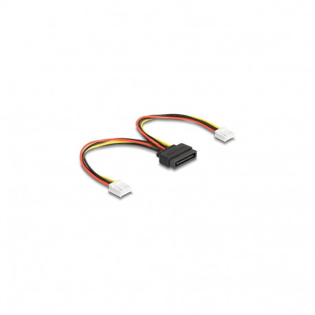 "Delock SATA Stromkabel 15 Pin Stecker zu 2 x Floppy 4 Pin Buchse 15 cm"