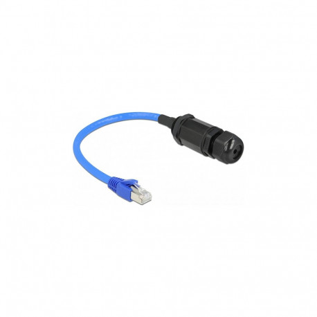 "Delock Kabel RJ45 Stecker zu RJ45 Buchse Cat.6 wasserdicht mit Kabelverschraubung"