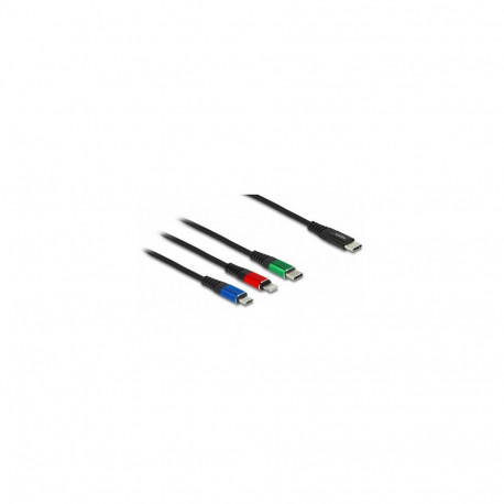 Delock 3-ühes USB laadimiskaabel USB Type-C™ – Lightning™ / Micro USB / USB Type-C™ 30 cm