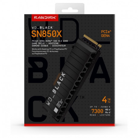 WD Black ssd-ketas SN850X M.2 4TB NVMe PCIe 4.0 x4 radiaatoriga