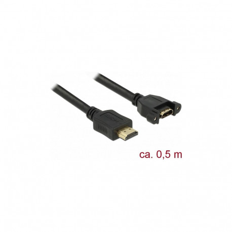 "Kabel HDMI-A Stecker > HDMI-A Buchse zum Einbau 4K 30 Hz 0,5 m"