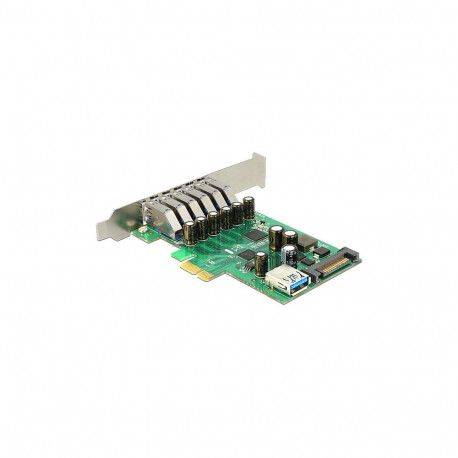 PCI Express x1 kaart 6 välise ja 1 sisemise USB 5Gbps A-tüüpi pordiga