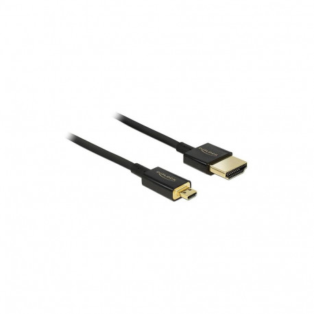 Delock High Speed HDMI kaabel Ethernetiga - HDMI-A pistik > HDMI Micro-D pistik 3D 4K 1 m Slim Premi