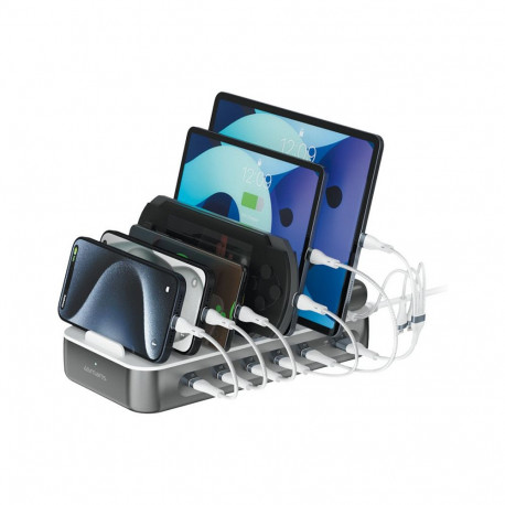 "4smarts Ladestation Team 100W 5C/1A inkl. 6 Kabel. spacegrau"