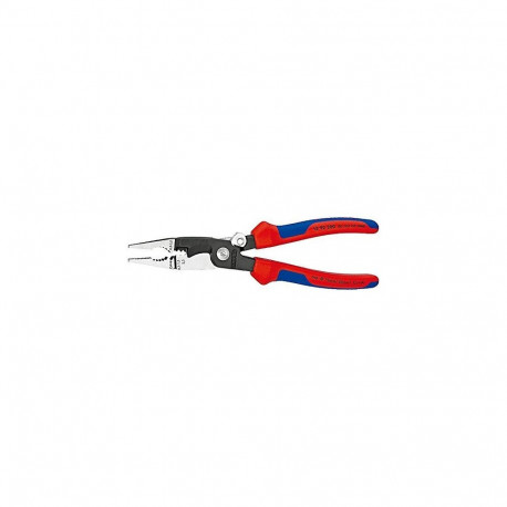 Elektro-Installationszange 13 92 200 (rot/blau, schlanke Bauform, geschraubtes Gelenk, aktive Sperrk