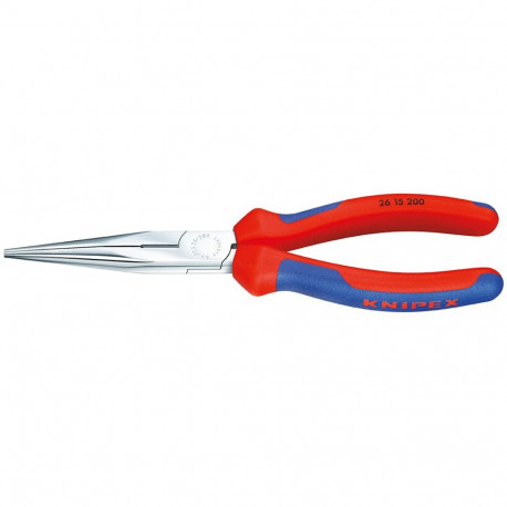 Flachrundzange 26 12 200 (rot/blau, gezahnte Griffflächen)