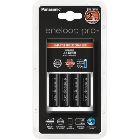 Panasonic eneloop laadija BQ-CC16 + 4x2450