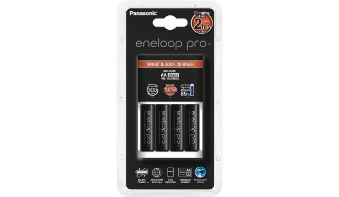 Panasonic eneloop lādētājs BQ-CC16 + 4x2450