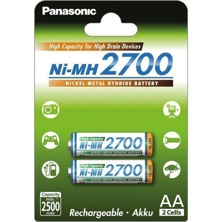 Panasonic аккумуляторные батарейки NiMh 2700mAh AA/2B