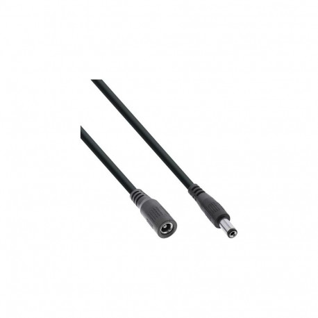InLine DC extension cable, DC male/female 5.5x2.5mm, AWG 18, black 2m