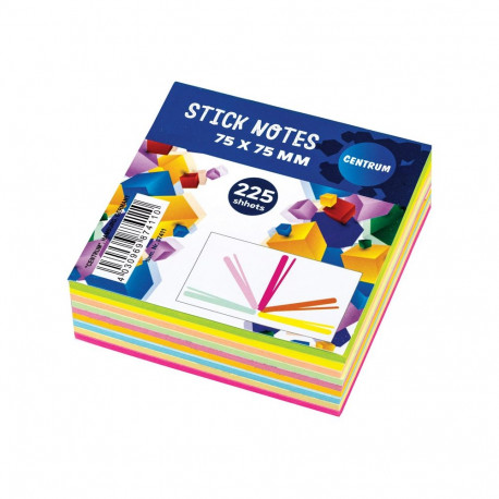 Stick notes pad 75x75mm 25sh.x9neon col.