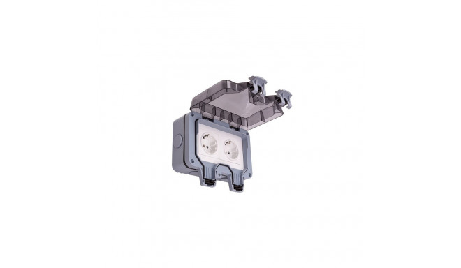 Weatherproof Switched Socket, 2Ch, IP66, EU