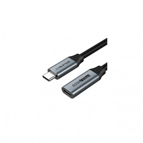 Extension Cable USB 3.0 Type-C (M) - USB Type-C (F), 5Gbps, 60W, 4K/60Hz, 0.5m