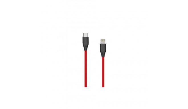Silicone Cable USB Type C- Lightning, 2m (red)