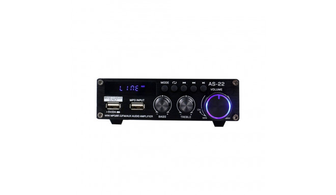 Blitzwolf AS-22 audio amplifier, 45W, Bluetooth 5.0, USB + remote control (black)