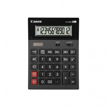 CANON AS-2200 table calculator 12-stellig verstellbares Display dual power solar and battery