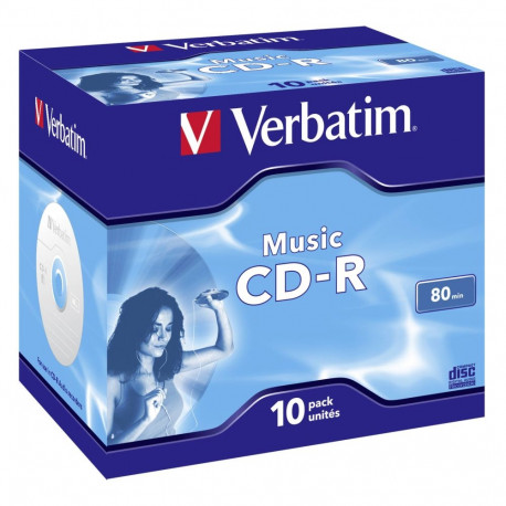 1x10 Verbatim CD-R 80 / 700MB audio värviline Live it jewel case