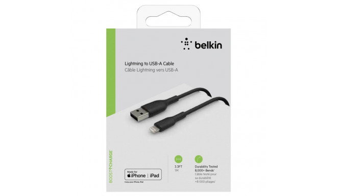 Belkin Lightning Cable 1m, PVC, black, mfi cert.