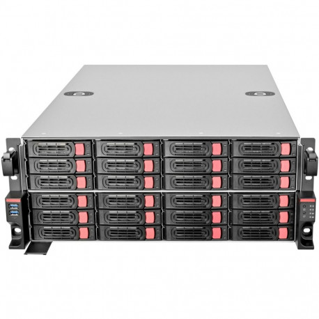 SST-RM43-324-RS rack-kapp 4 kõrgusyksust, must/punane