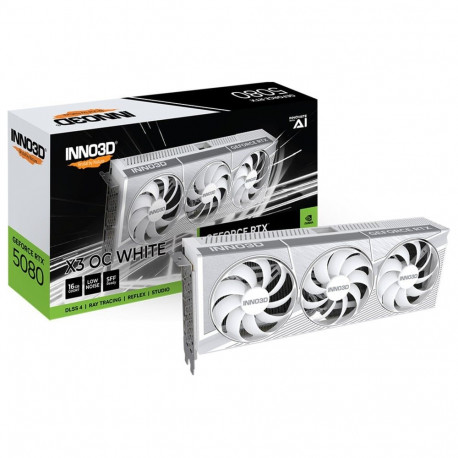 INNO3D GeForce RTX 5080 X3 OC WHITE, graphics card white, DLSS 4, 3x DisplayPort, 1x HDMI 2.1