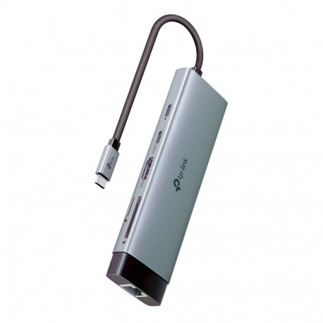 USB-C jaotur UH9120C 9-pordiline, hall/must