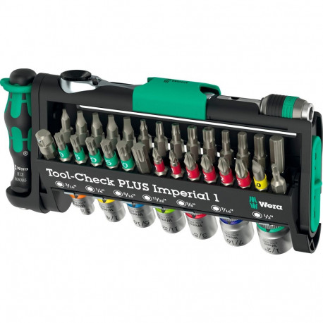 Tool-Check PLUS Imperial 1 (schwarz/grün, 39-teilig, zöllig, inkl. 1/4" Bit-Ratsche)