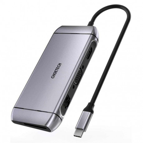 Choetech 9in1 multifunctional USB Type C HUB - 3x USB 3.2 Gen 1 / SD and TF memory card reader / HDM