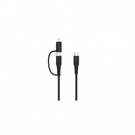 FIXED Flechtkabel USB-C/USB-C, Lightning Adapter, 1,2m, MFi, PD 60W, grau