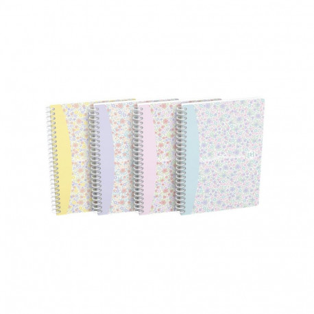 Kaustik A5 ruut5x5mm 60lehte spiraalköide OXFORD Floral